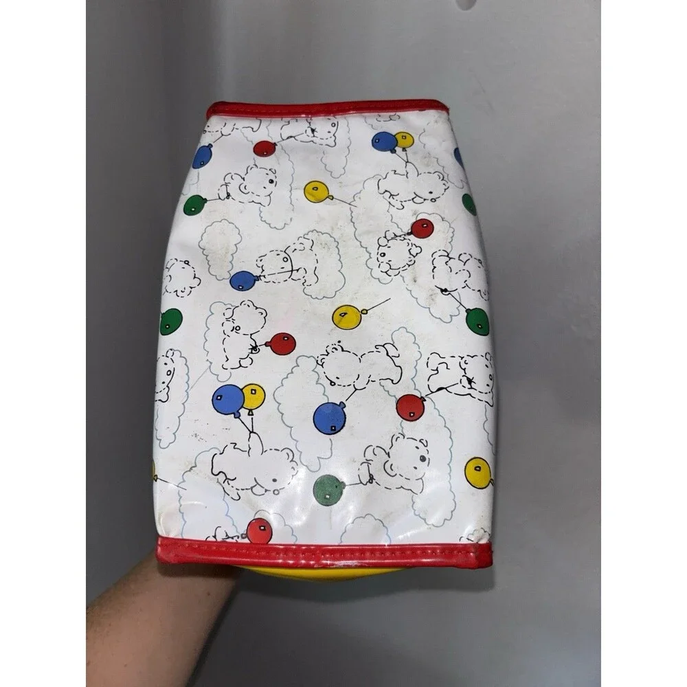 Vintage Carter's Diaper Bottle Insulated Red Blue Yellow Teddy Bears And Balloon